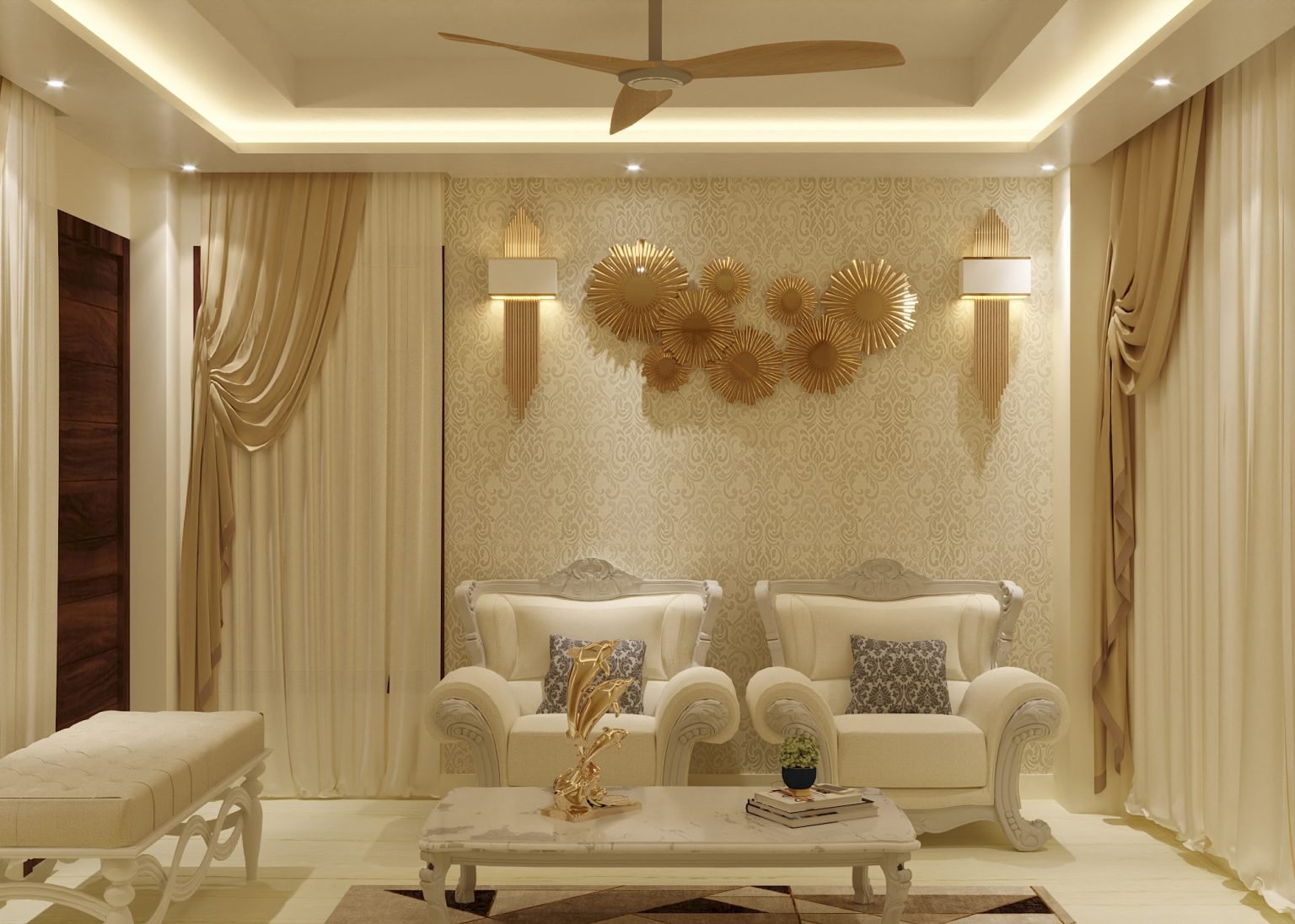 Living Room Interior Design - Inshah Interiors